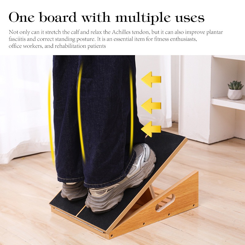 Yoga Fitness Board - Adjustable Wooden Balance Stretch Board Muscle