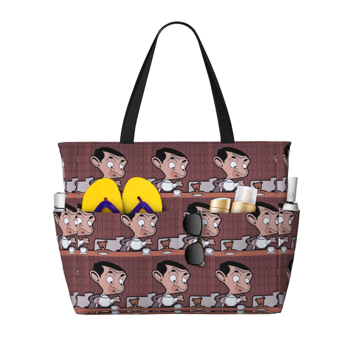 Yoga Fitness Tote - Mr. Bean Cartoon Beach Tote Bag