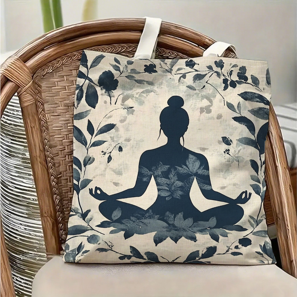 Yoga Fitness Tote - 1 Piece Yoga Meditation-Themed Canvas Shoulder