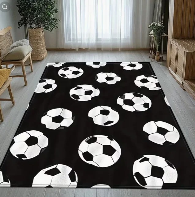 Yoga Fitness Bar - Black and White Football Ball Print