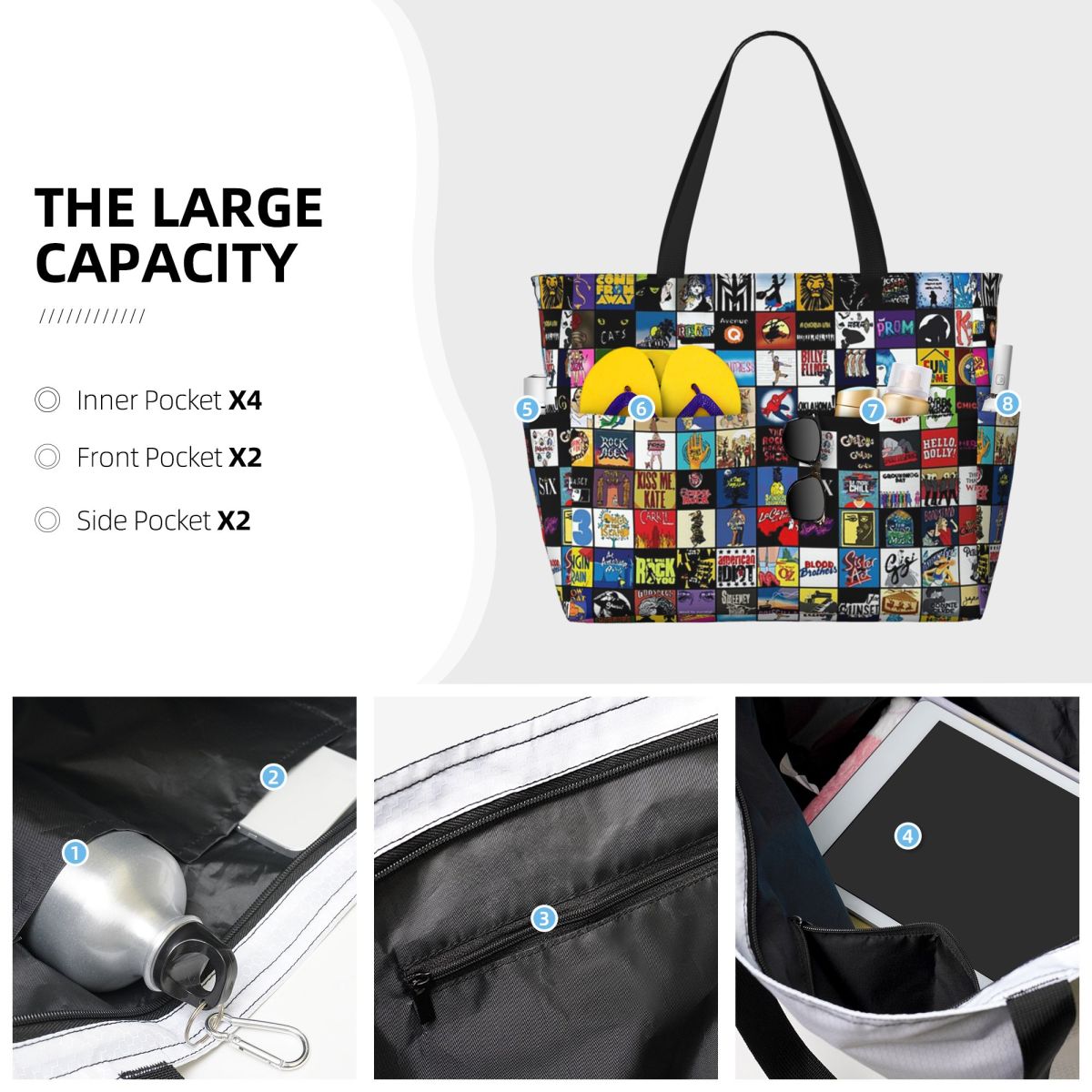 Broadway Musical Theatre Logos - огляд і ціна Yoga Fitness Tote