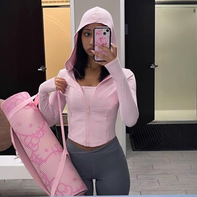Zipper T-shirt Women's Fitness - огляд і ціна Yoga Fitness Hoodie