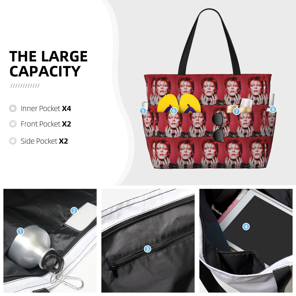 Davids Bowied Beach Tote Bag S - огляд і ціна Yoga Fitness Tote