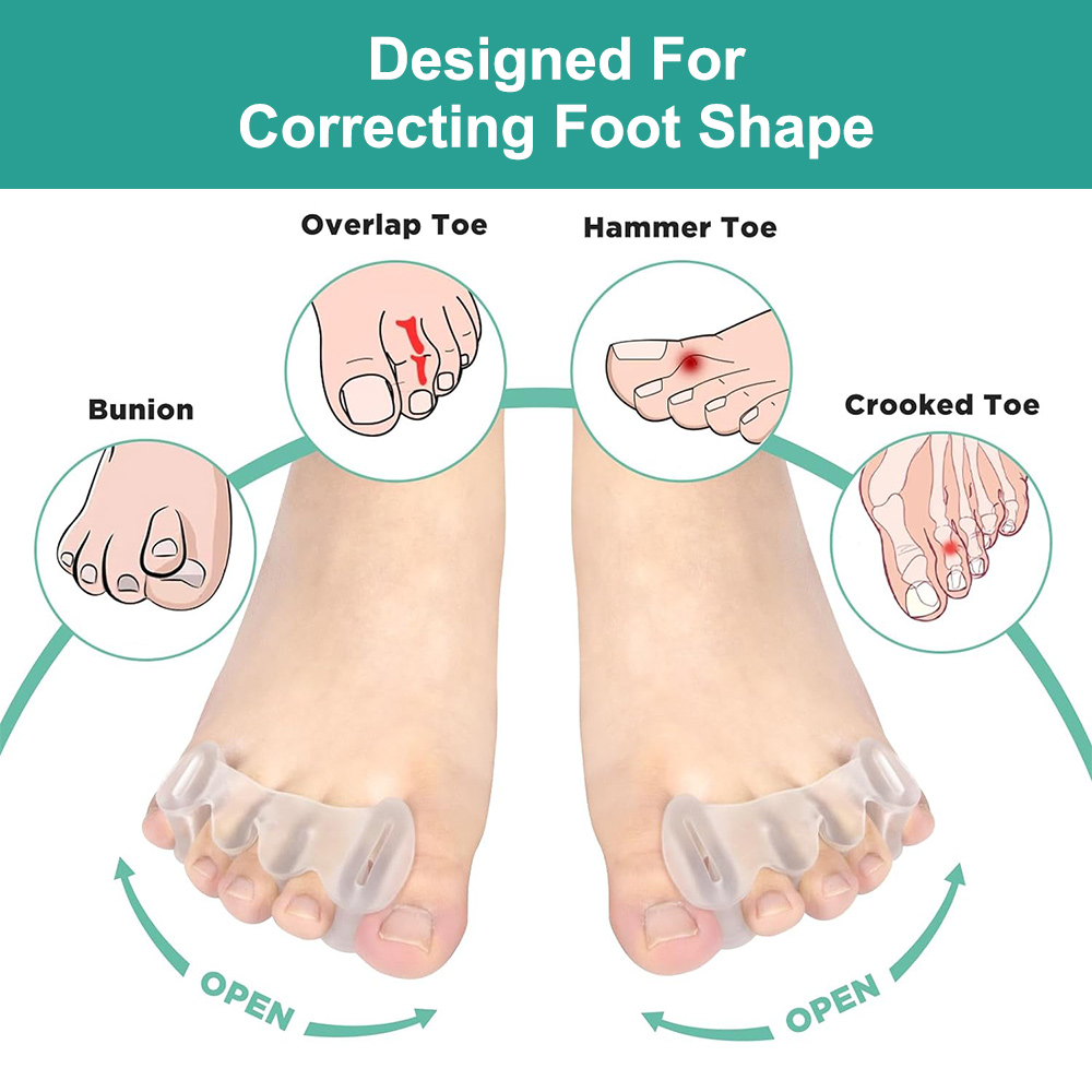 1Pair Gel Hard Silicone Toe Fi - огляд і ціна Yoga Toe Separator
