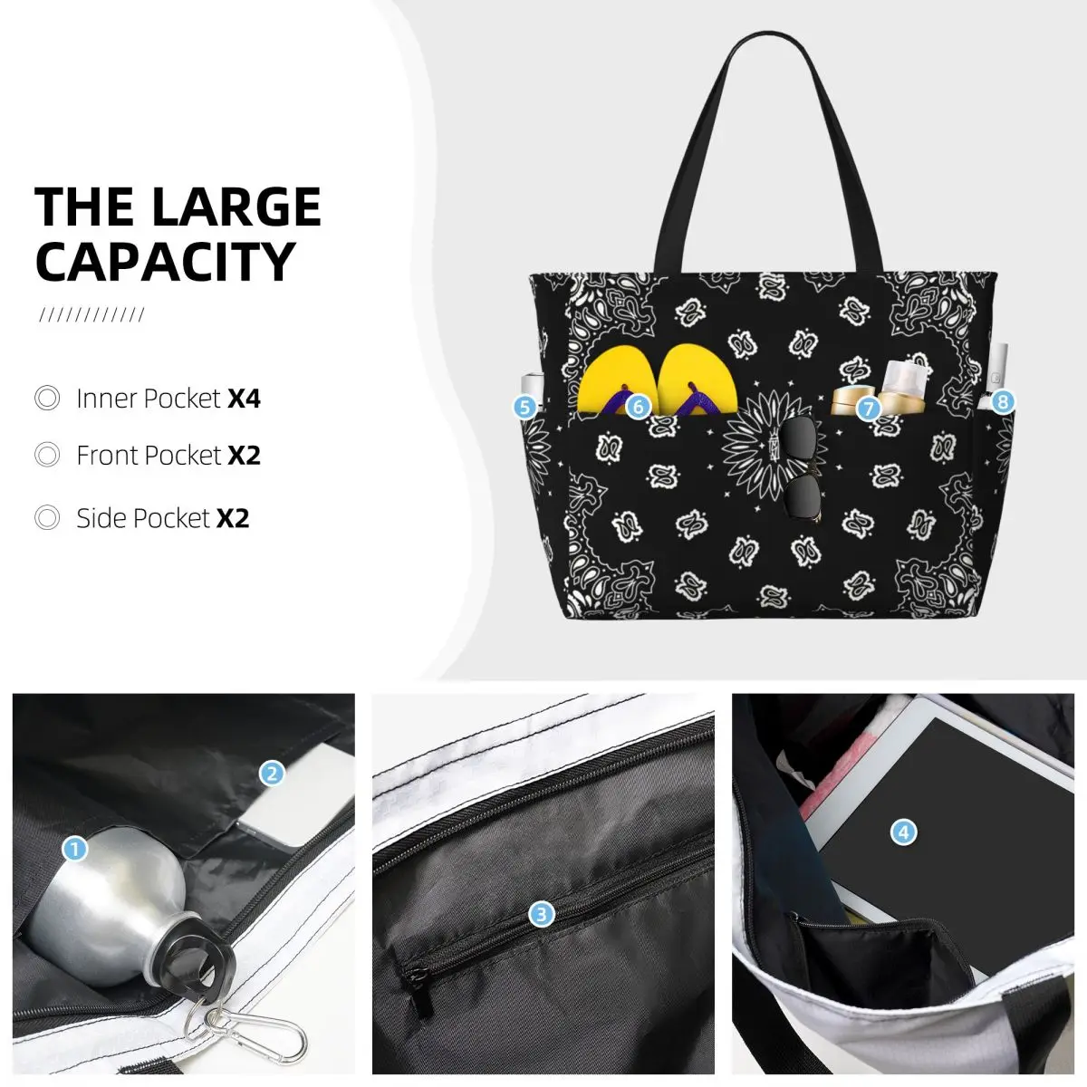 Bandana Custom Beach Tote Bag  - огляд і ціна Yoga Fitness Tote