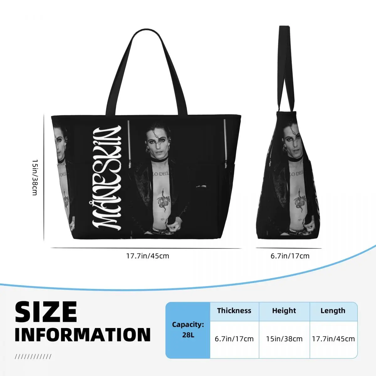 Damiano David Maneskin Beach T - огляд і ціна Yoga Fitness Tote