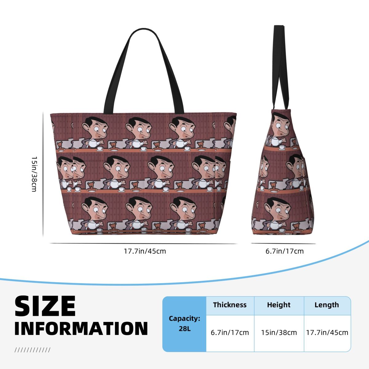Mr. Bean Cartoon Beach Tote Ba - огляд і ціна Yoga Fitness Tote