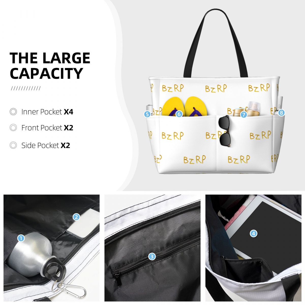 Bizarrap Cap (BZRP) Beach Tote - огляд і ціна Yoga Fitness Tote