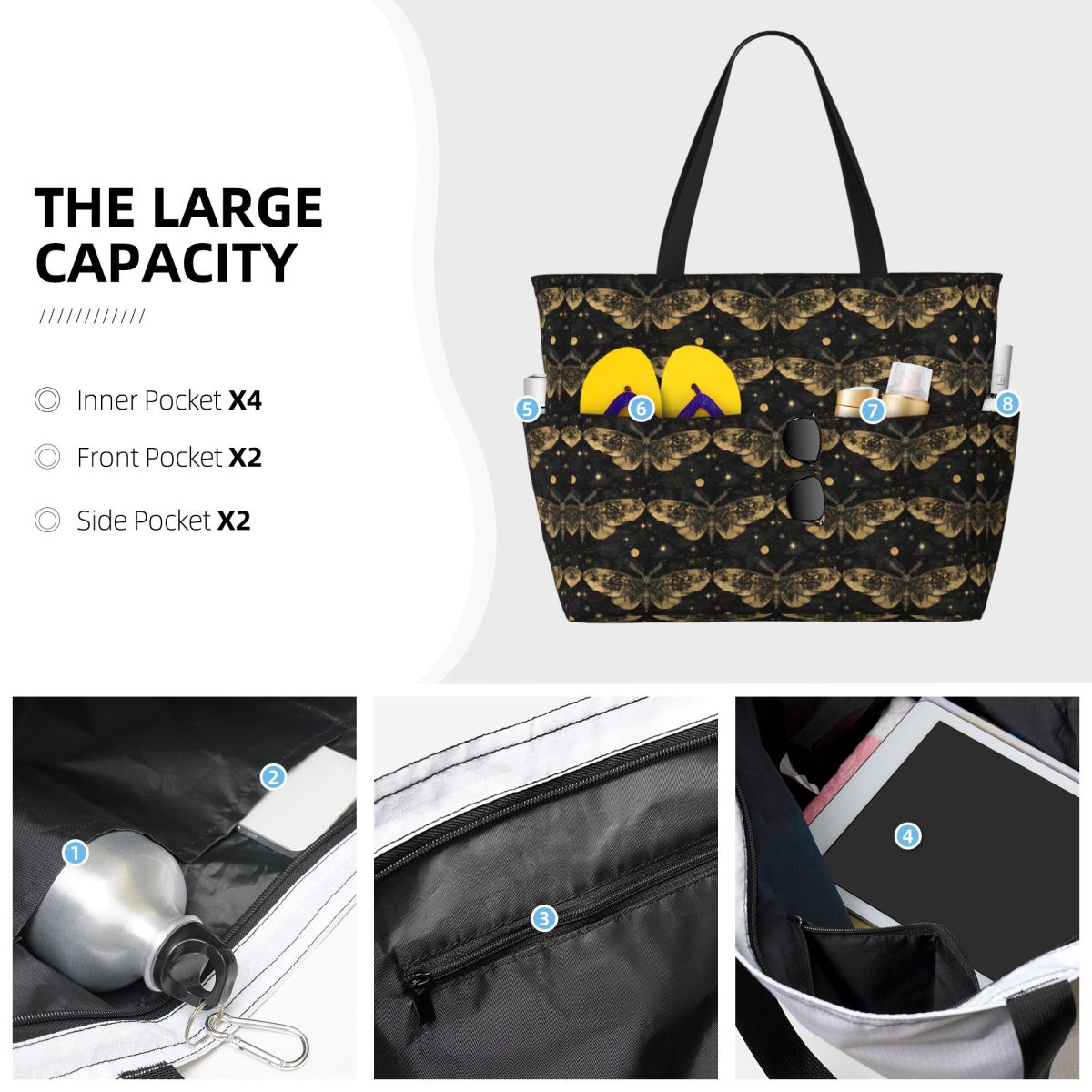 Moth Wings 5 Beach Tote Bag Sp - огляд і ціна Yoga Fitness Tote