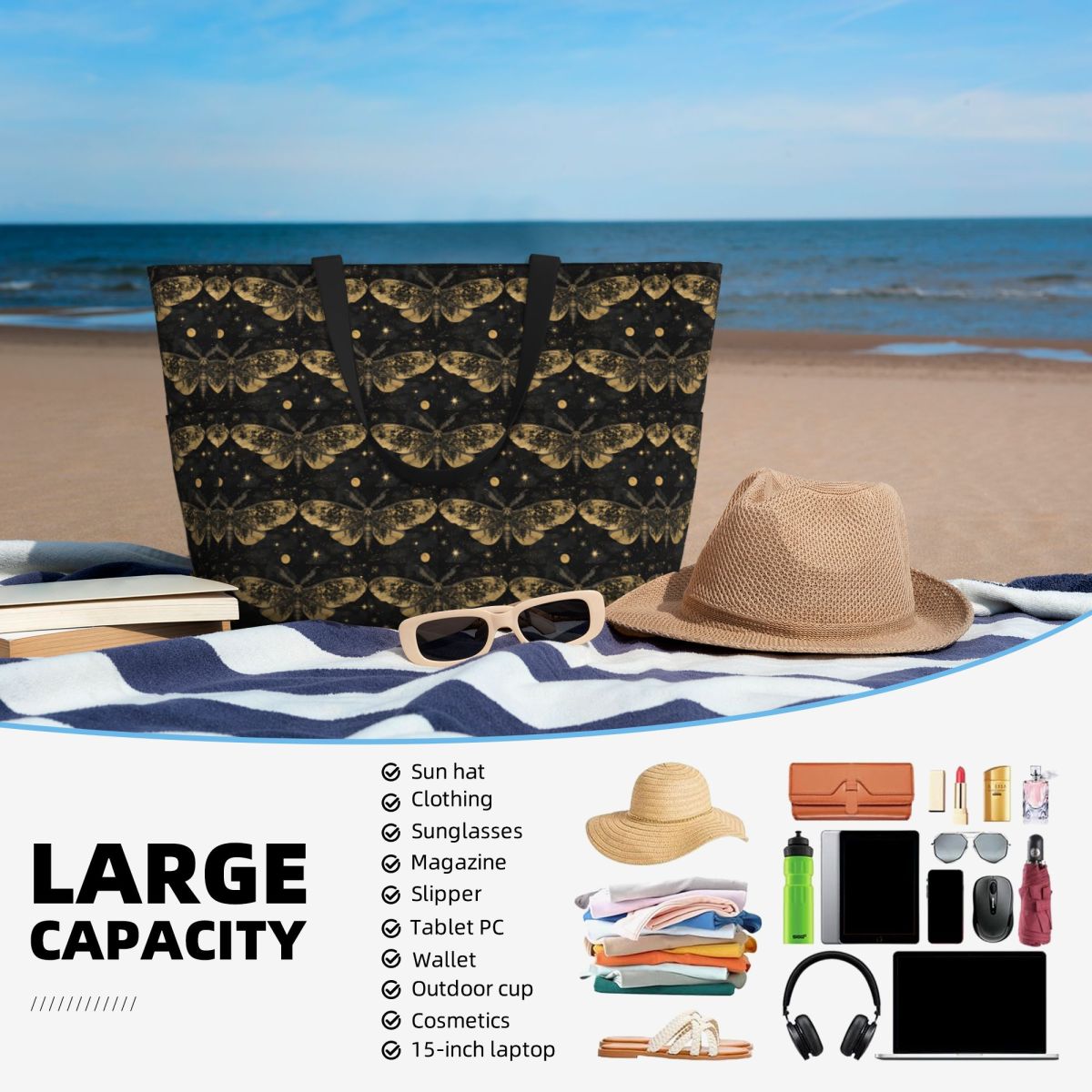 Moth Wings 5 Beach Tote Bag Sp - огляд і ціна Yoga Fitness Tote